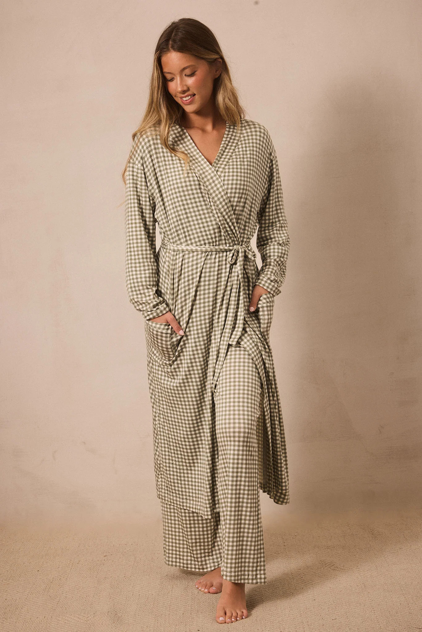 Green Gingham Robe | Solly Baby