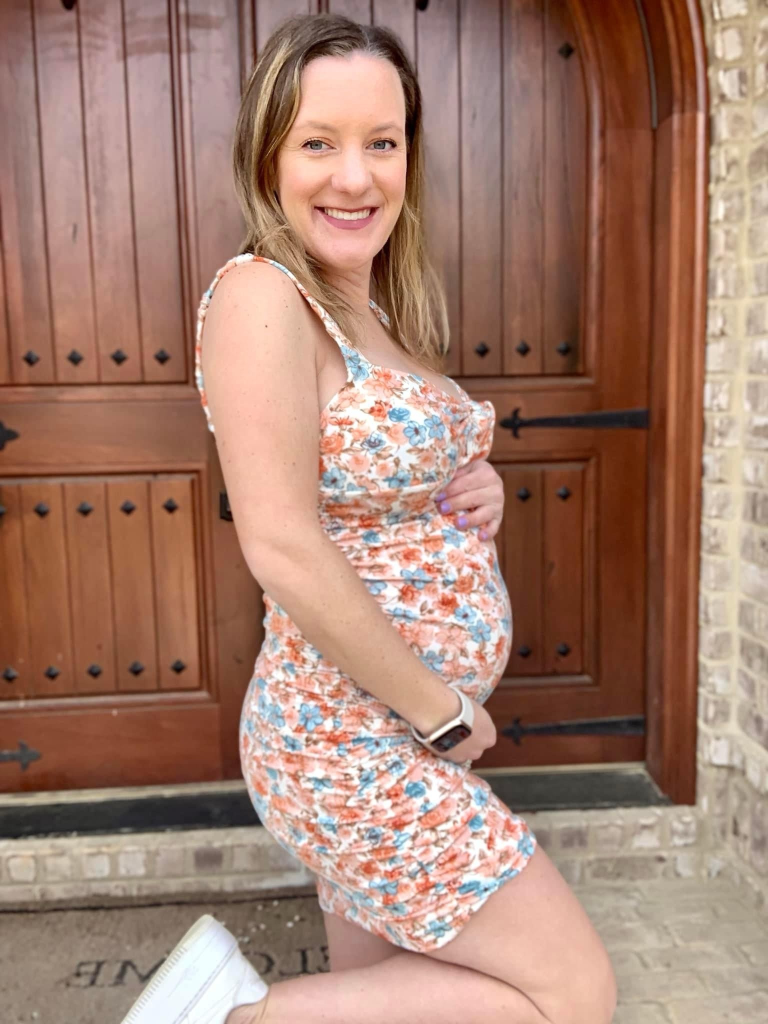 Bump-friendly floral spring dress 
Pair with white sneakers for a comfy and cute look 

#LTKSeasonal #LTKstyletip #LTKbump