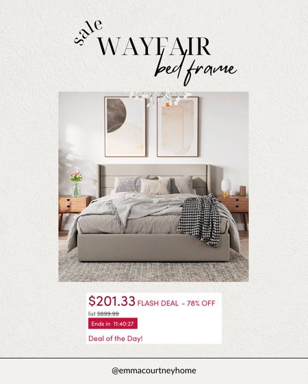 Wayfair flash deal on this upholstered bed frame! Such a great price 

#LTKCyberWeek #LTKstyletip #LTKhome