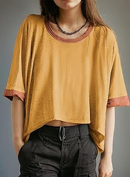 Dokotoo Summer Shirts 2026 Womens Solid T Shirts for Women Loose Oversized Tops Basic Tee | Amazon (US)