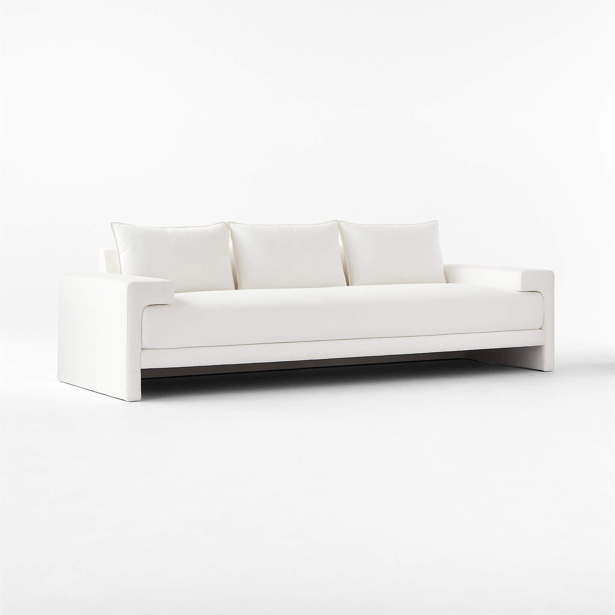 Camden 101" White Performance Fabric Sofa + Reviews | CB2 | CB2