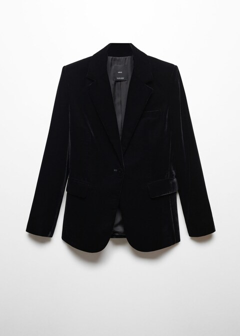 Velvet blazer -  Women | Mango USA | MANGO (US)
