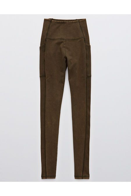 OFFLINE OG High Waisted Pocket Legging Women's Olive Daze XL Long | American Eagle Outfitters (US & CA)