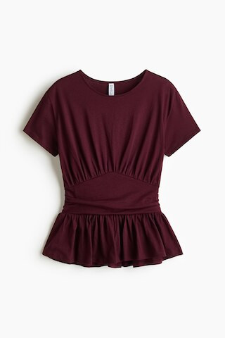H & M - Jersey Peplum Top - Red | H&M (US + CA)