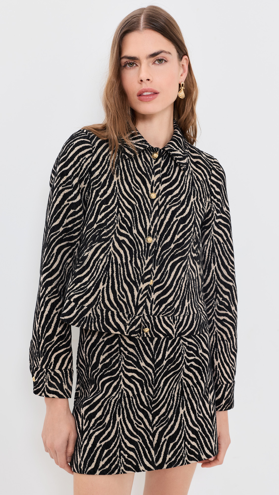 Saylor Klaire Skirt and Jacket Set Black/Crème M | Shopbop