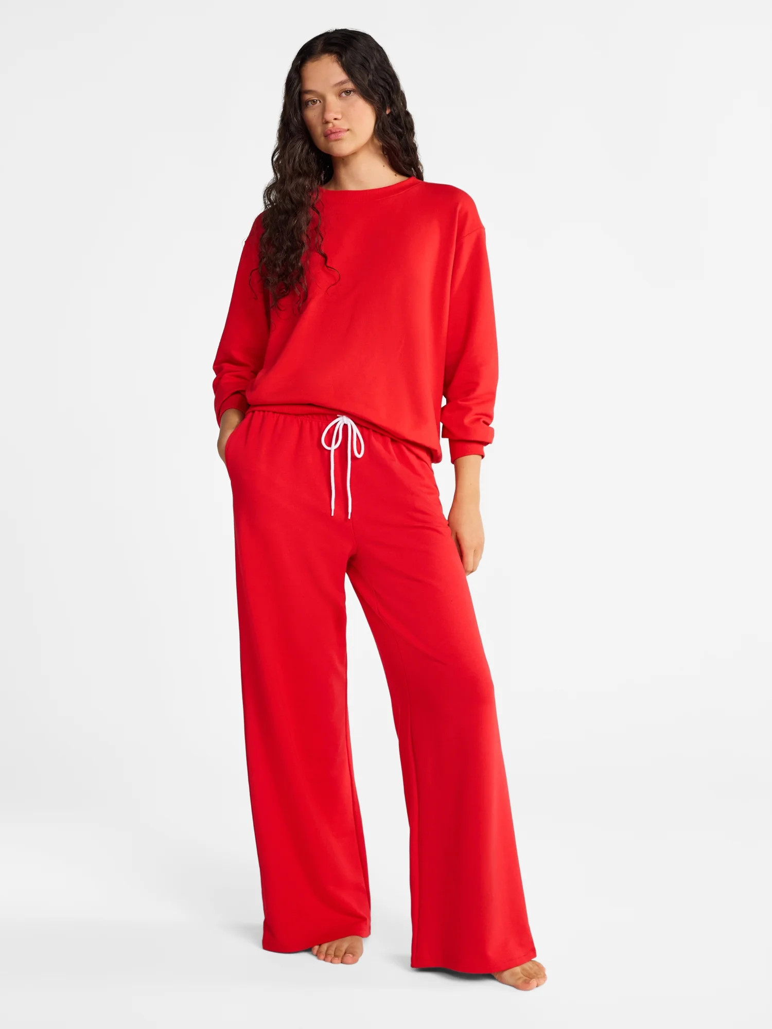 No Boundaries Sleepwear Long Sleeve Top and Pants Set, 2-Piece, Women’s | Walmart (US)