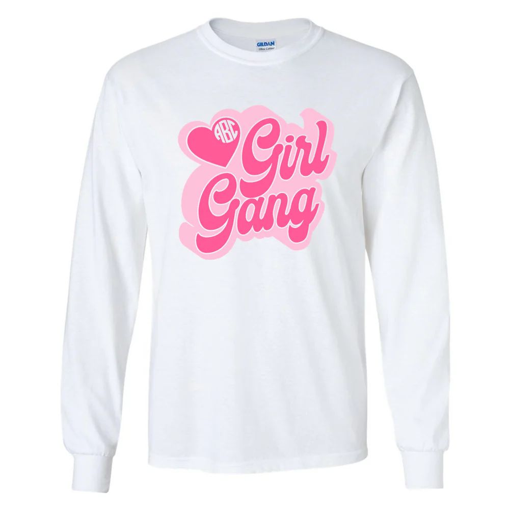 Monogrammed 'Girl Gang' Basic Long Sleeve T-Shirt | United Monograms