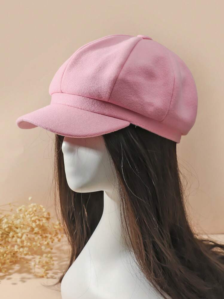 1pc Women Solid Casual Baker Boy Hat, For Decoration | SHEIN