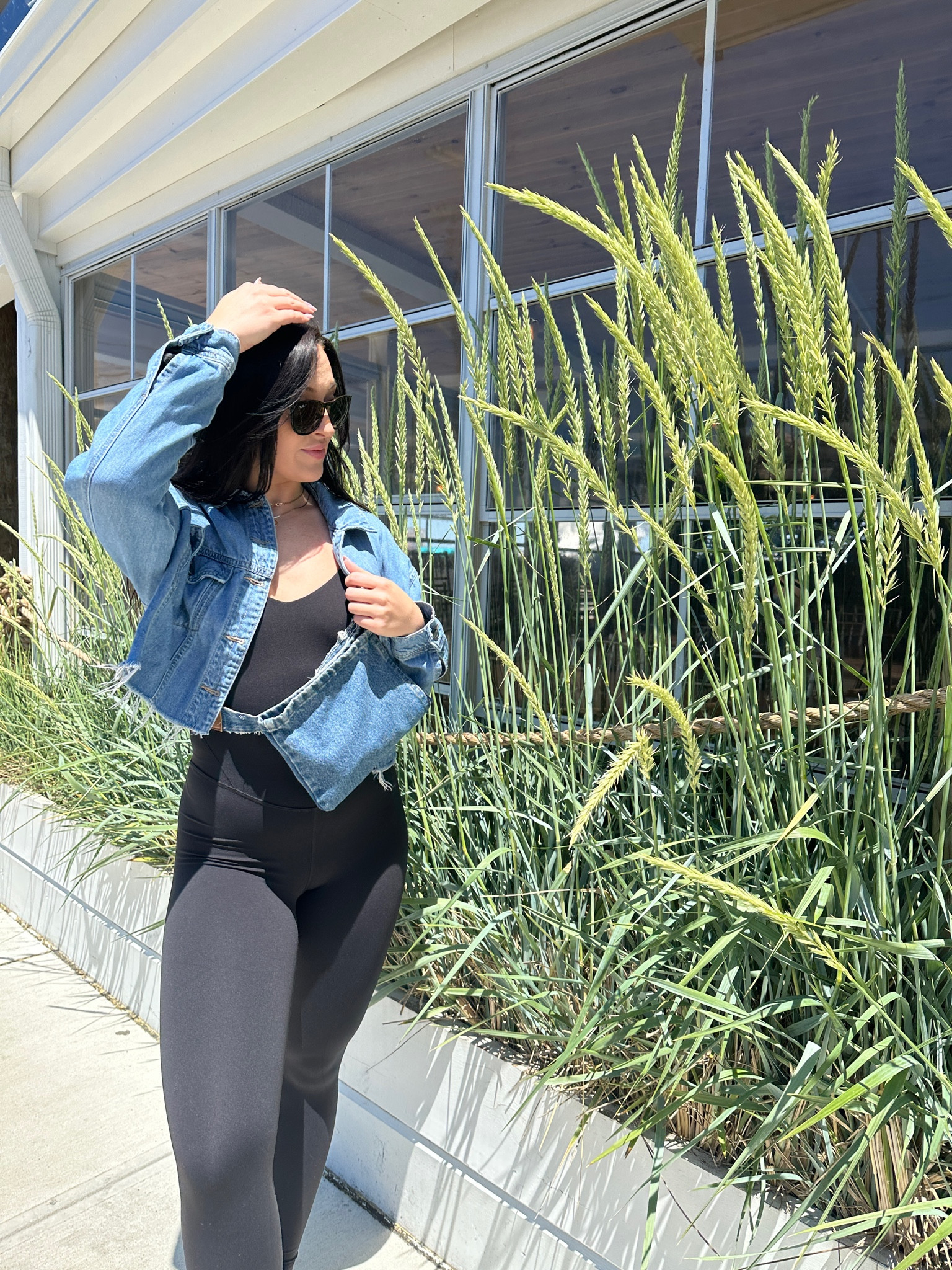 Comfy casual outfit for running errands! The lululemon align onesie paired with a denim jacket and chunky sneakers is a staple for my busy days!

New balance| denim| ray bans| jumpsuit| one piece| align| Fanny pack| fit| athletic 

#LTKshoecrush #LTKGiftGuide #LTKstyletip