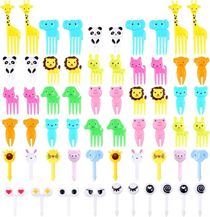 70PCS Animal Food Picks for Kids, Vicuna R Toddler Food Picks BPA-Free, Fun Kids Food Picks for B... | Amazon (US)