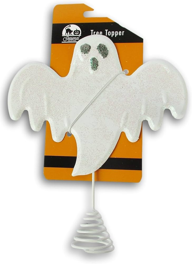 Metal Halloween Icon Tree Topper - 6 Inches Tall - Spiral Base (Ghost) | Amazon (US)