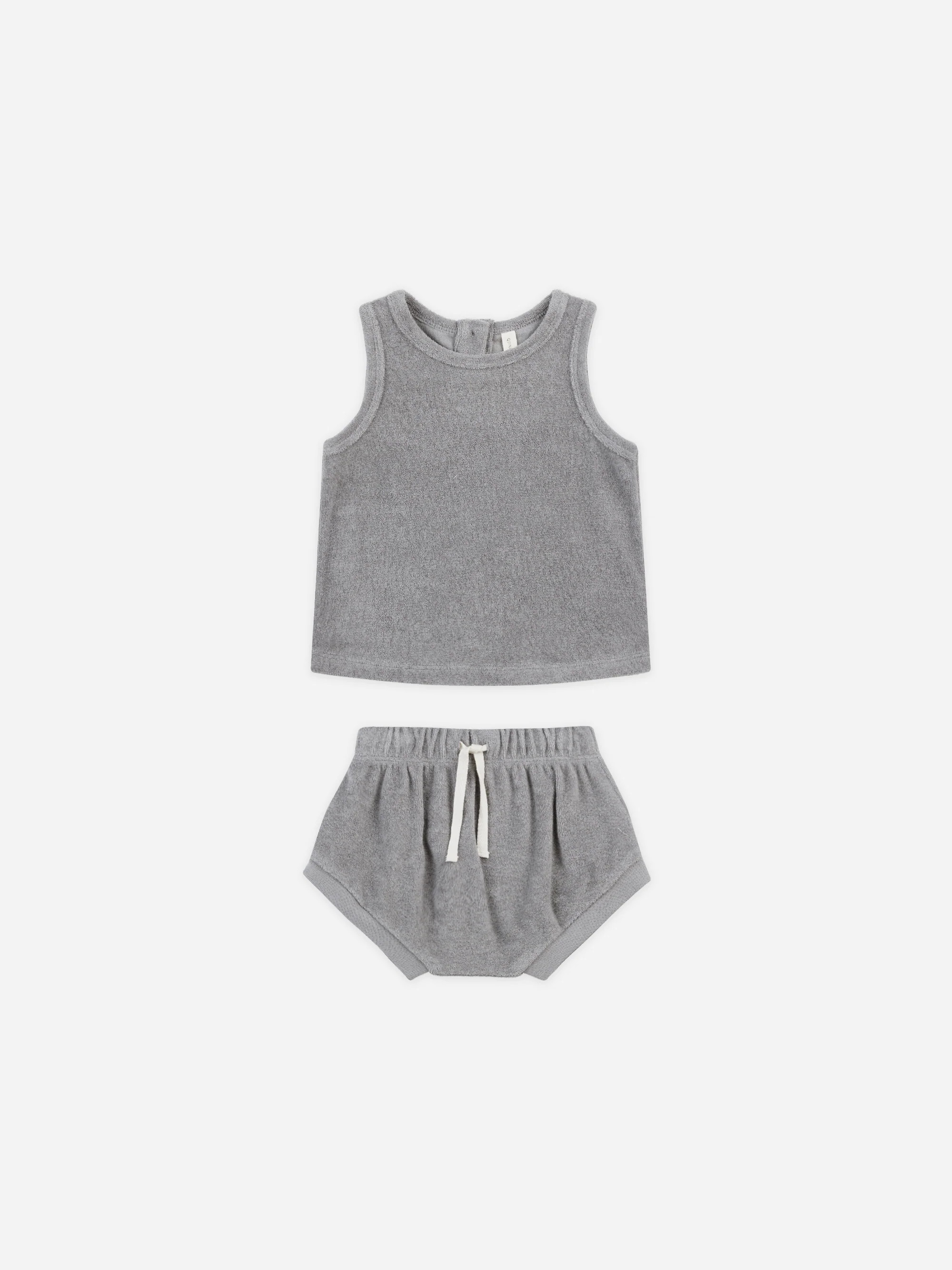 Terry Tank + Short Set || Lagoon | Rylee + Cru