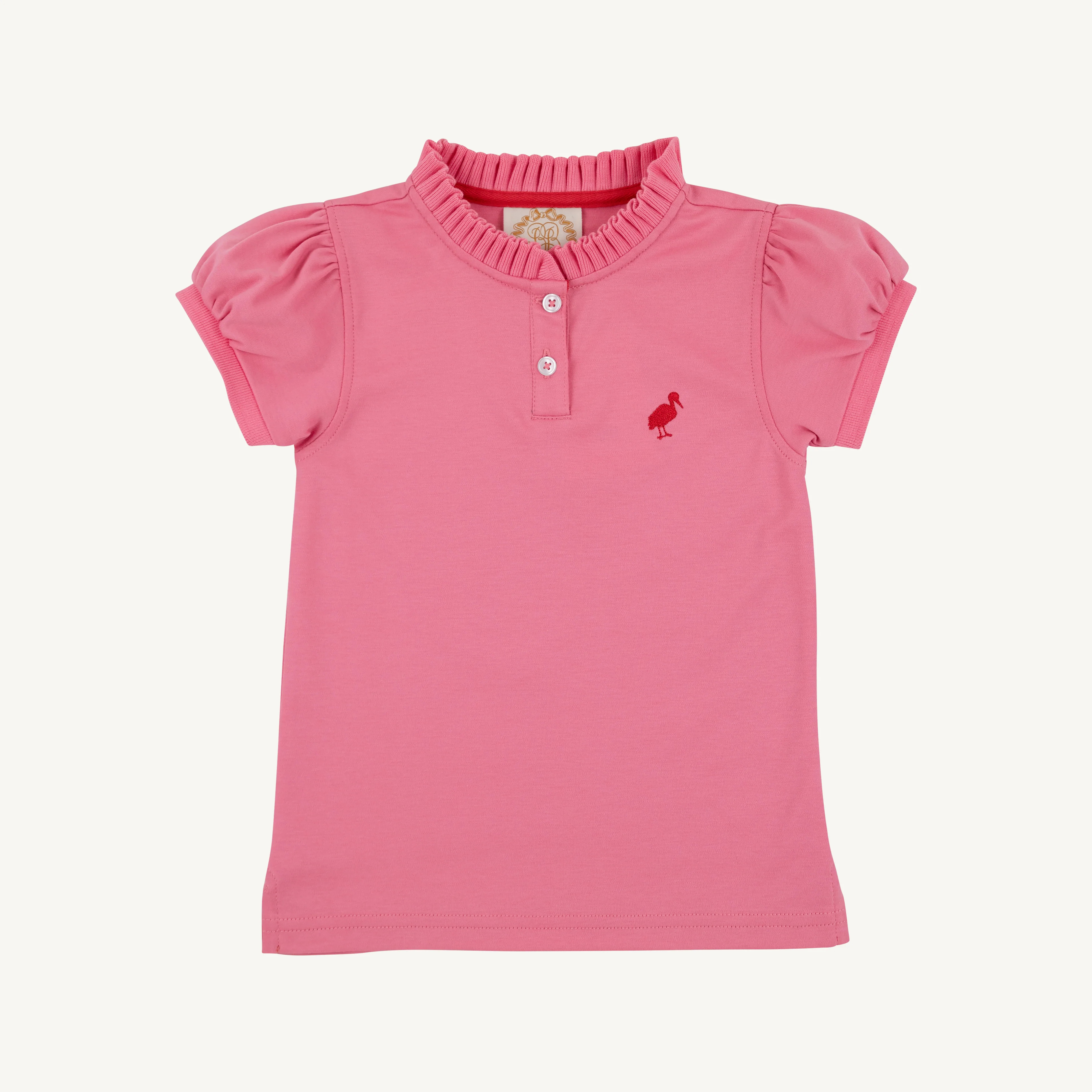 Little Miss Prim & Proper Polo - Hamptons Hot Pink with Richmond Red | The Beaufort Bonnet Company