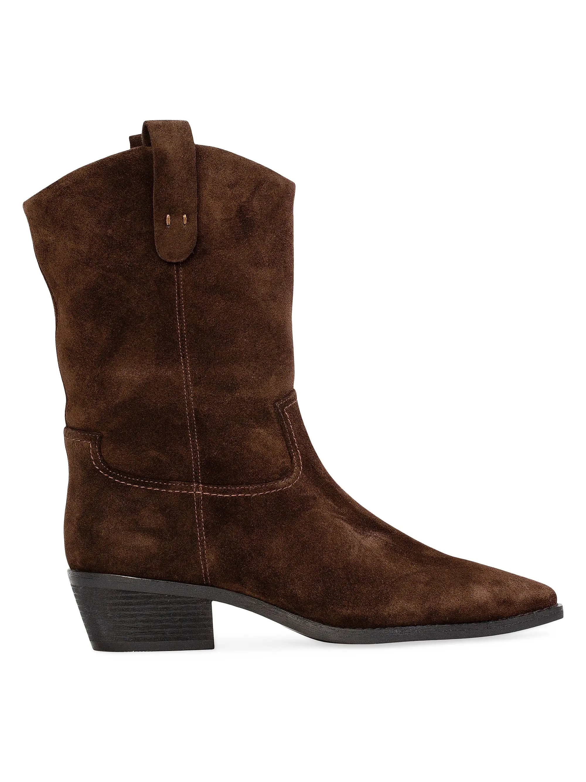 Black Suede Studio Casey 55MM Suede Western Boots | Saks Fifth Avenue | Saks Fifth Avenue