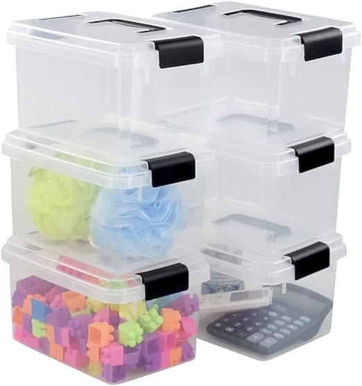 Fiaze 6-Pack Small Clear Plastic Storage Boxes, 5 L | Amazon (CA)