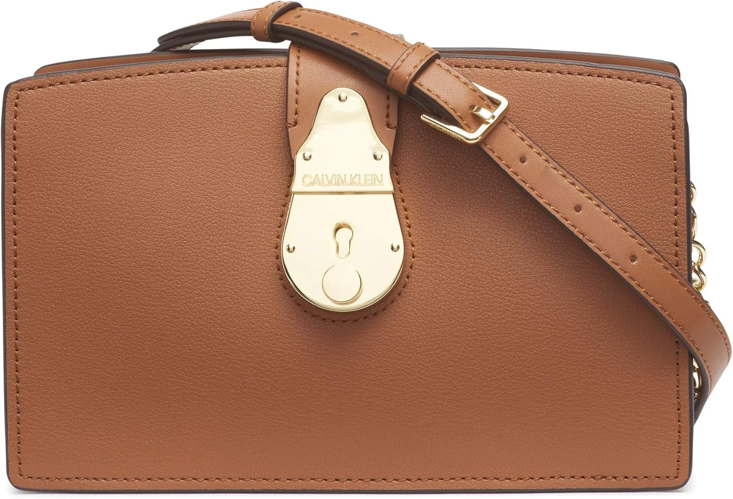 Calvin Klein Statement Series Lock Daytonna Leather Chain Crossbody | Amazon (US)