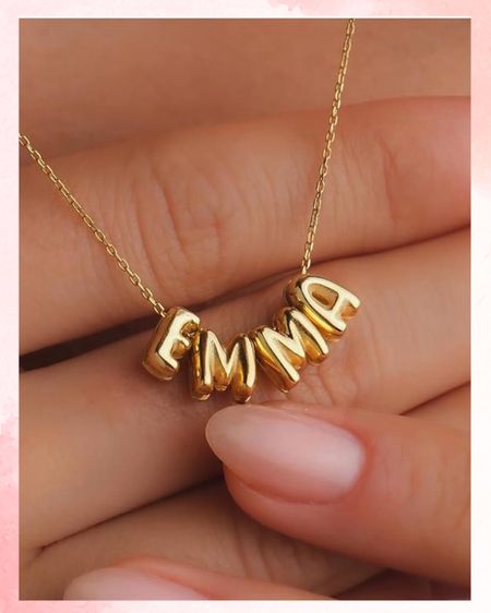 Custom Bubble 3D Letter Necklace Name Beads Necklace 18K Gold Plated Dainty Initial Personalized Necklace, Gift For Her 

#LTKStyleTip #LTKFindsUnder100 #LTKGiftGuide