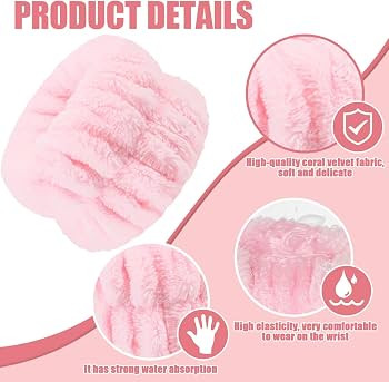 12Pcs Wrist Washband Set, Face Washing Wristbands, Microfiber Wrist Spa Wash Towel Band, Absorben... | Amazon (US)