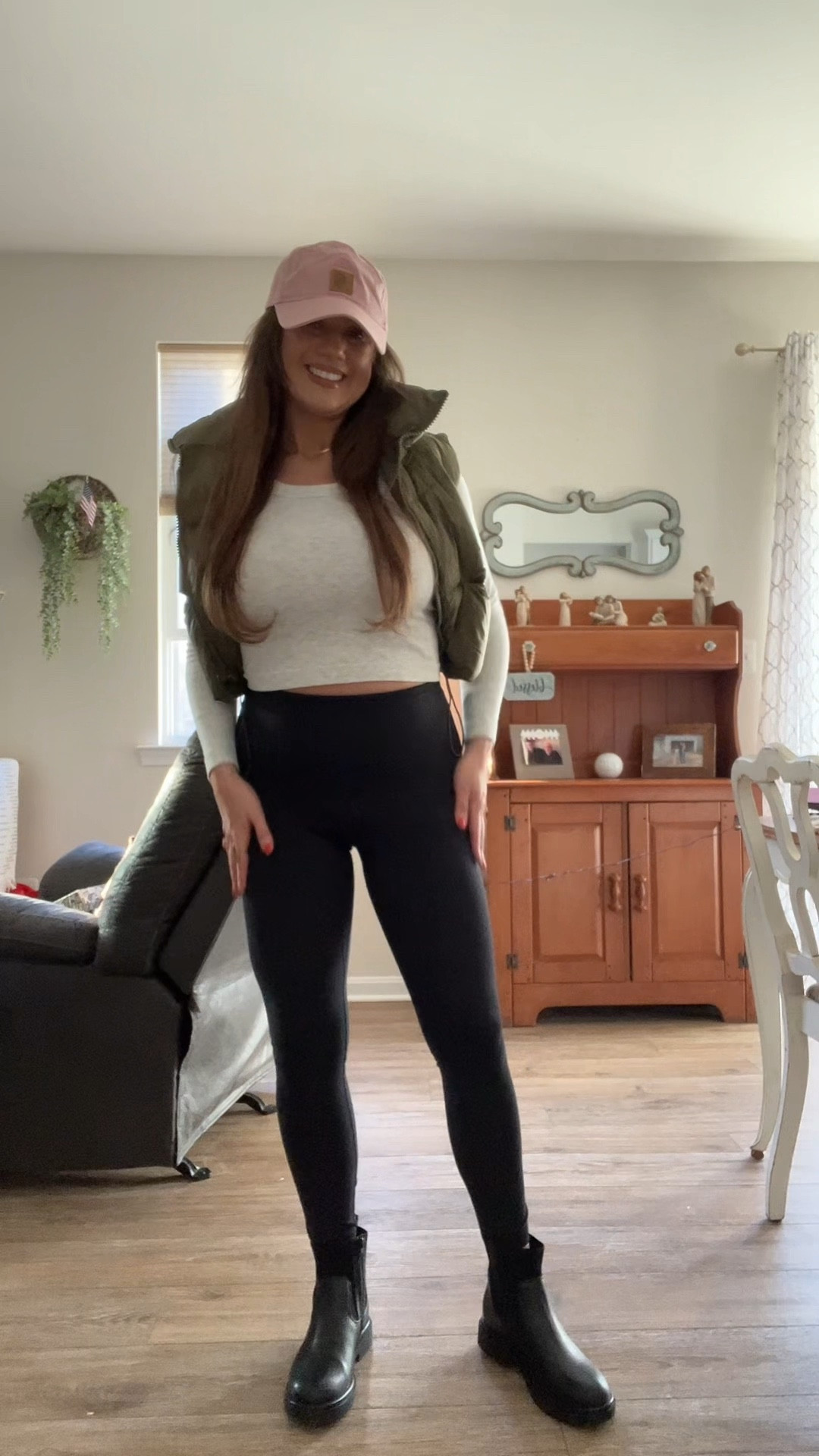 Puffer vest + leggings + Chelsea boots. Walmart + Amazon. Carhartt too 💗

Vest: small
Top: medium
Leggings: medium 
Boots: 7 

#LTKActive #LTKootd #LTKSaleAlert