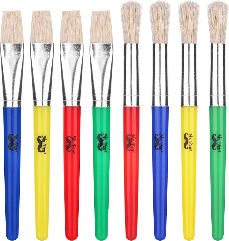 Mr. Pen- Paint Brushes for Kids, 8 Pcs, Toddler Paint Brushes, Chubby Paint Brushes, Flat Paint B... | Amazon (US)