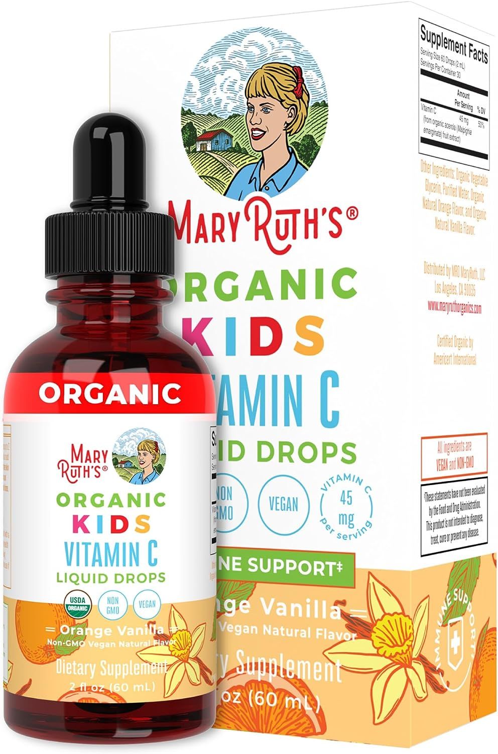 MaryRuth's Kids Vitamin C Drops | USDA Organic Vitamin C Liquid Drops for Kids | Ages 4-13 Years ... | Amazon (US)