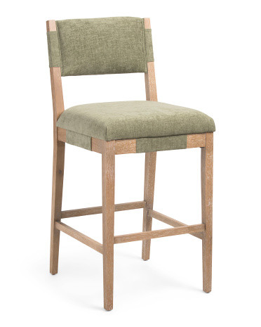 21x45 Solid Wood Frame Cade Upholstered Barstool | TJ Maxx