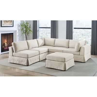 Arbas 104.5" Wide Reversible Modular Corner Sectional with Ottoman | Wayfair North America