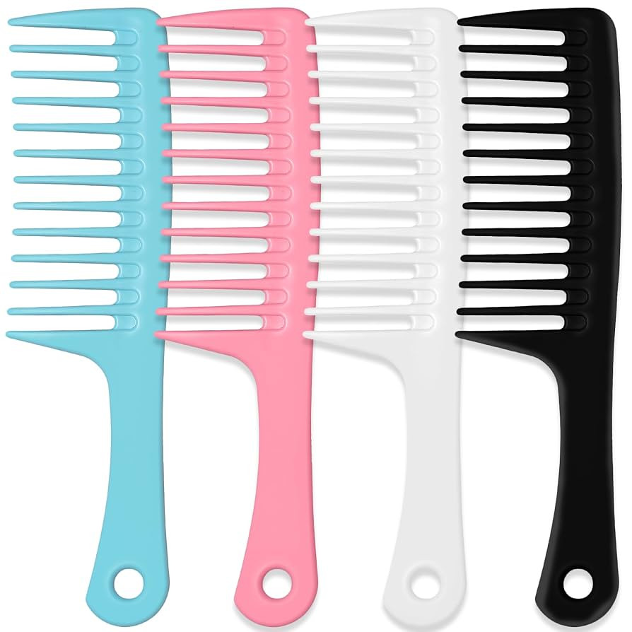 MODENGKONGJIAN 4PCS Wide Tooth Detangling Comb, Large Hair Styling Comb for Curly, Wet, Long Hair... | Amazon (US)
