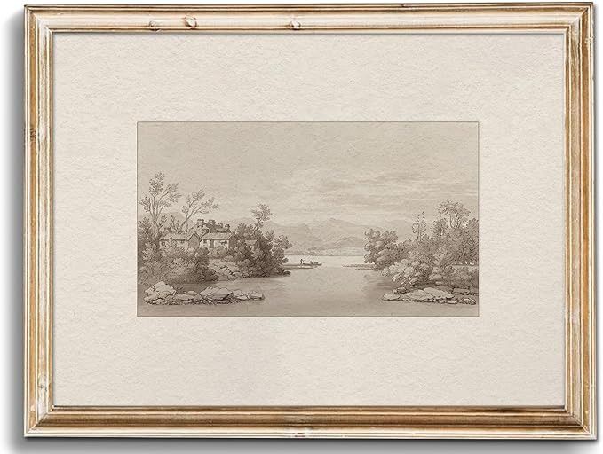 Uniro Neutral Wall Art for Home Decor, Farmhouse Landscape Sketch Drawing Wall Decor, Rustic Natu... | Amazon (US)