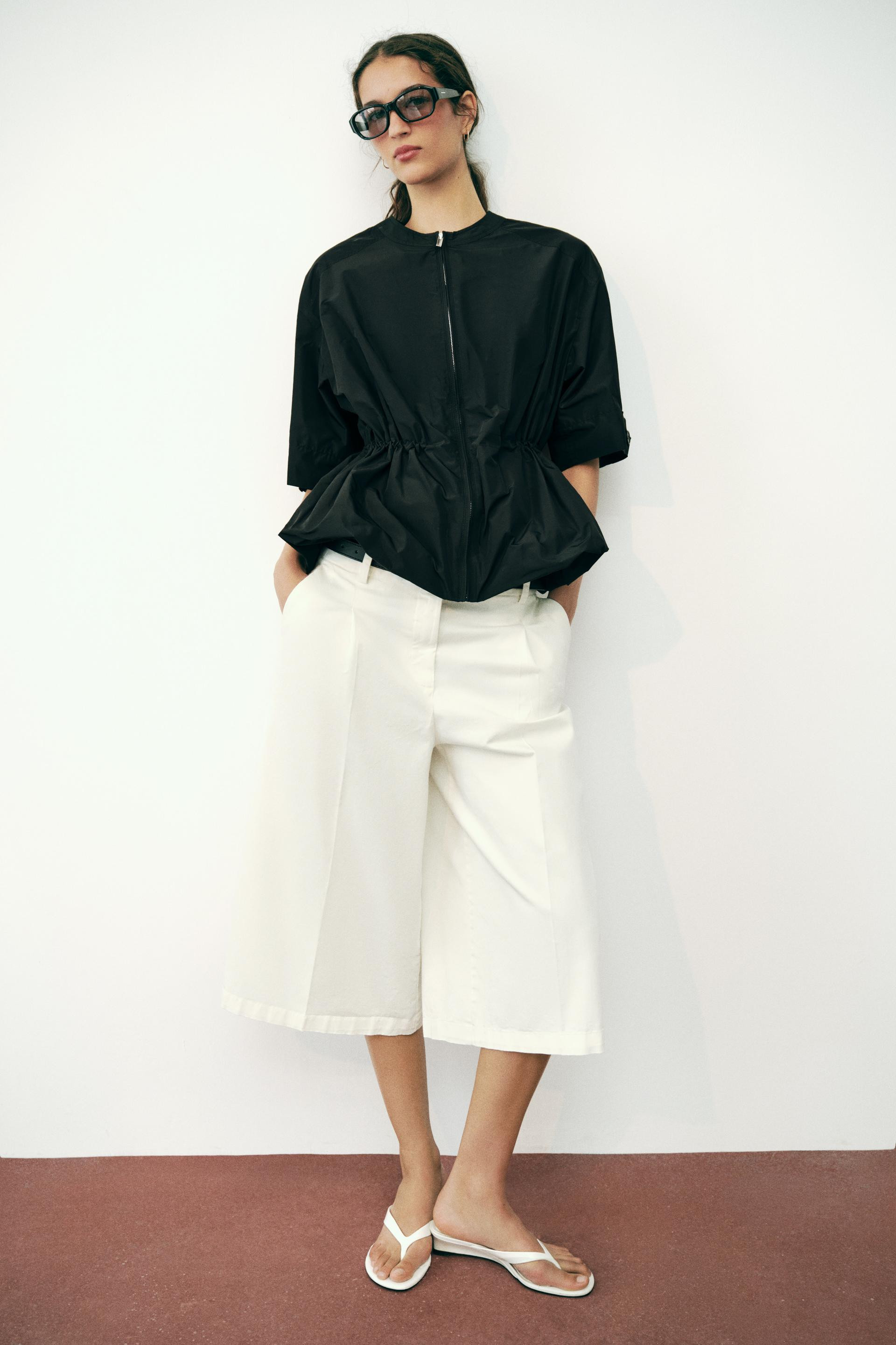 Zara - Short Sleeve Balloon Parka - Black - S - Woman | Zara US