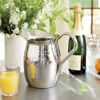 Avalon Double Walled Pitcher with Hammered Silver Finish & Stainless Steel | Ballard Designs, Inc.