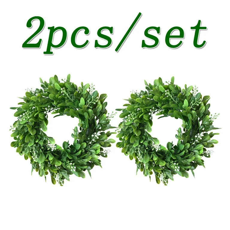 Happy Date 11.8 Inch Faux Kitchen Cabinet Wreaths Mini Boxwood Wreaths Kitchen Decor Small Farmho... | Walmart (US)