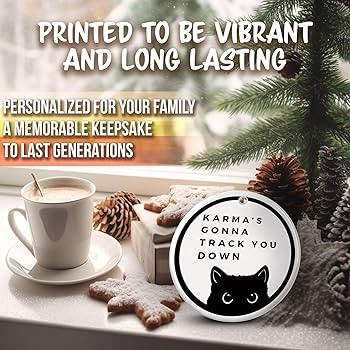 Karma's Gonna Track You Down Cat Ornament - Swiftea Taylor ERAS Album Christmas Ornament - 3" Rou... | Amazon (US)