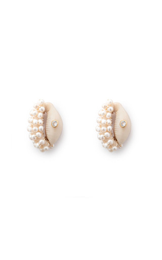 Congo Pearl-Embellished Shell Earrings | Moda Operandi (Global)