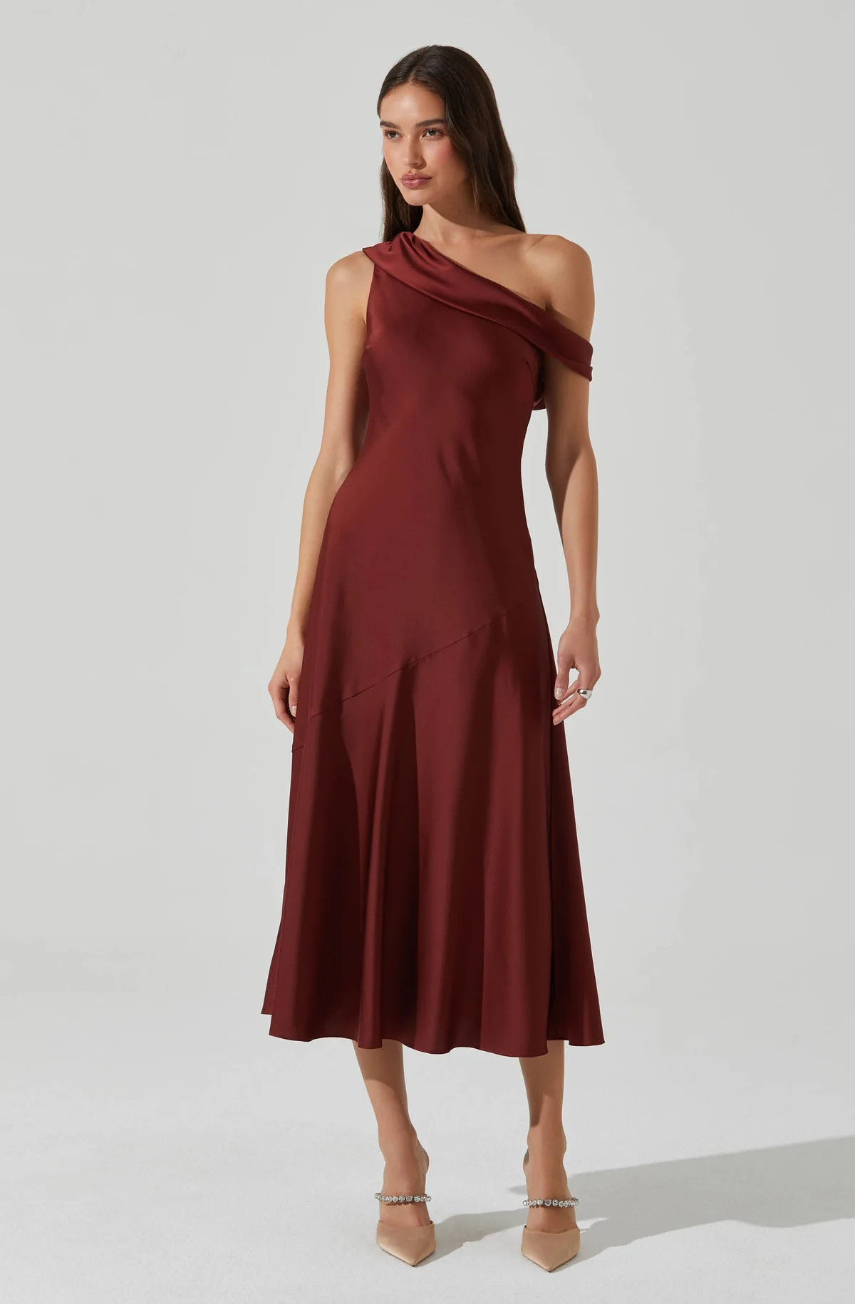 Orissa Satin Off Shoulder Dress | ASTR The Label (US)