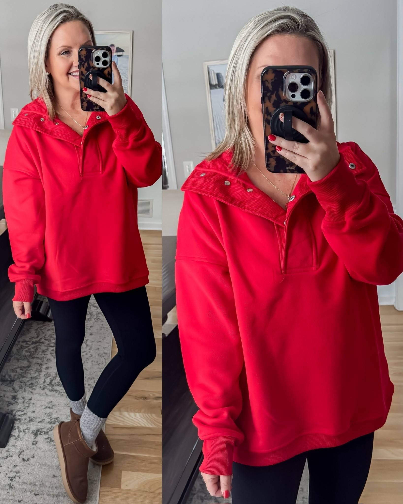 Looking for a cozy and festive holiday look? This snap button quarter zip is the perfect choice. Comes in lots of color options, too! 

#LTKFindsUnder50 #LTKmomlife #LTKHoliday