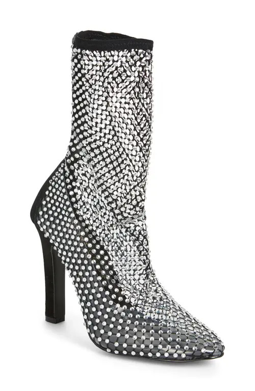 Kurt Geiger London Shoreditch Embellished Pointed Toe Mesh Bootie in Black at Nordstrom, Size 9Us | Nordstrom