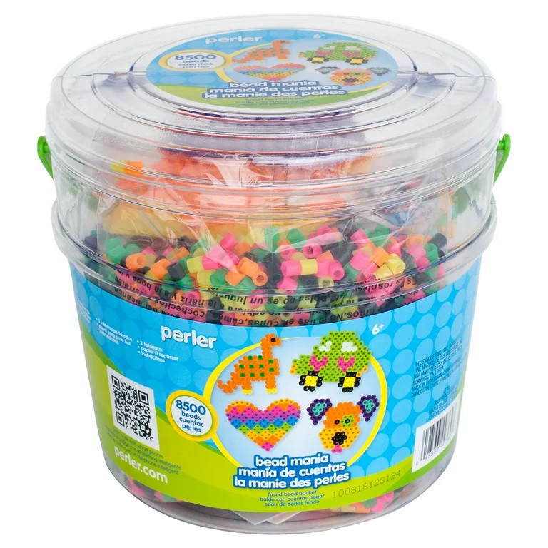 Perler Bead Mania Fused Bead Activity Bucket, Children Ages 6 and up, 8505 Pieces, Craft Kit | Walmart (US)