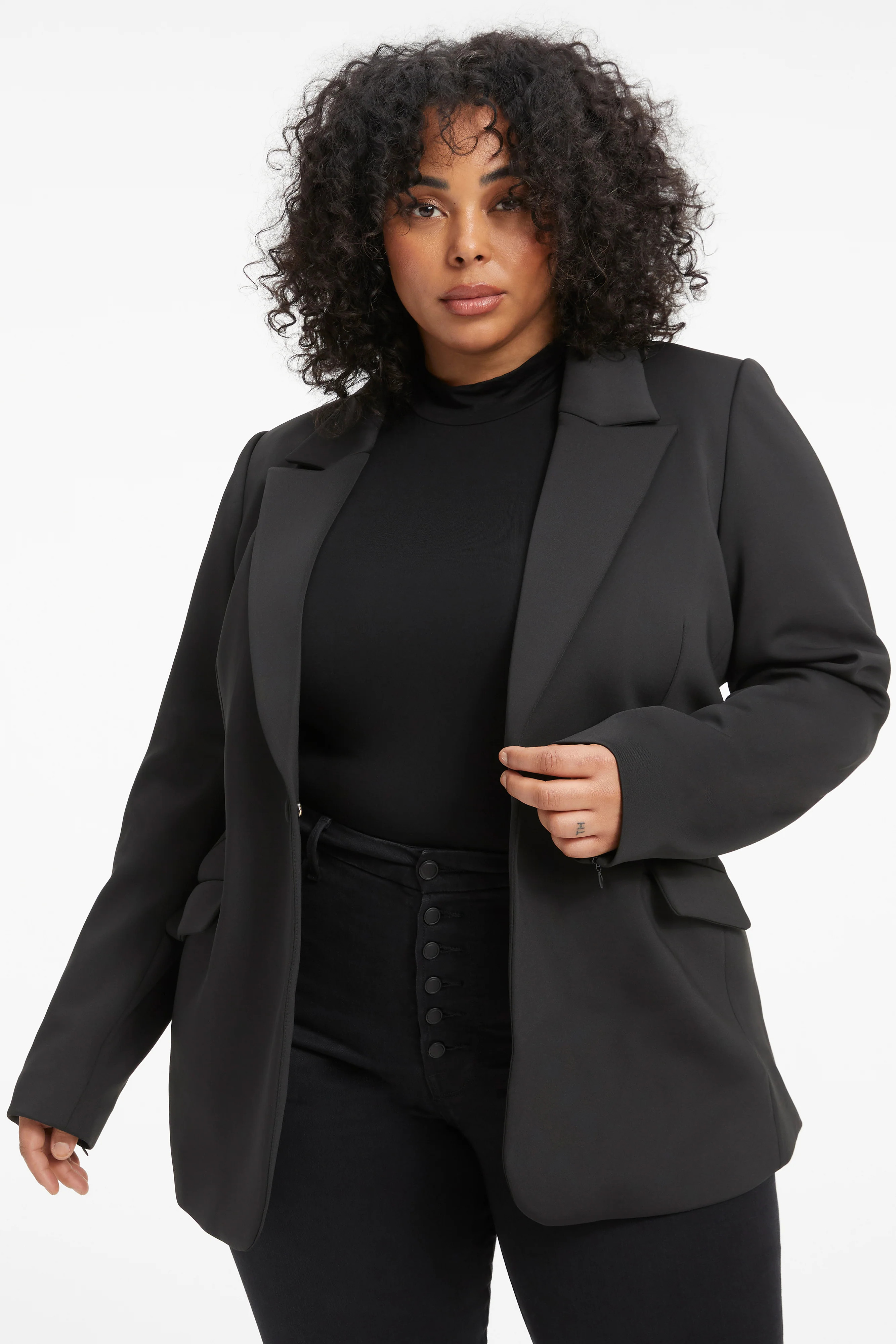 FITTED SCUBA BLAZER | BLACK001 | Good American