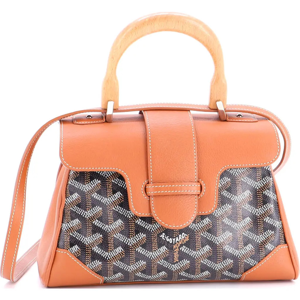 Pre-Owned Goyard Saigon Top Handle Bag Coated Canvas with Leather Mini in Brown at Nordstrom, Size X-Small | Nordstrom