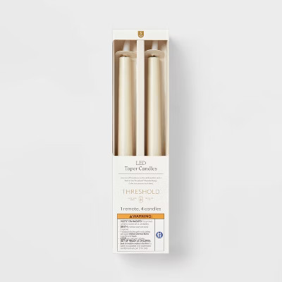 4pk LED Taper Candle Set Cream - Threshold™ | Target