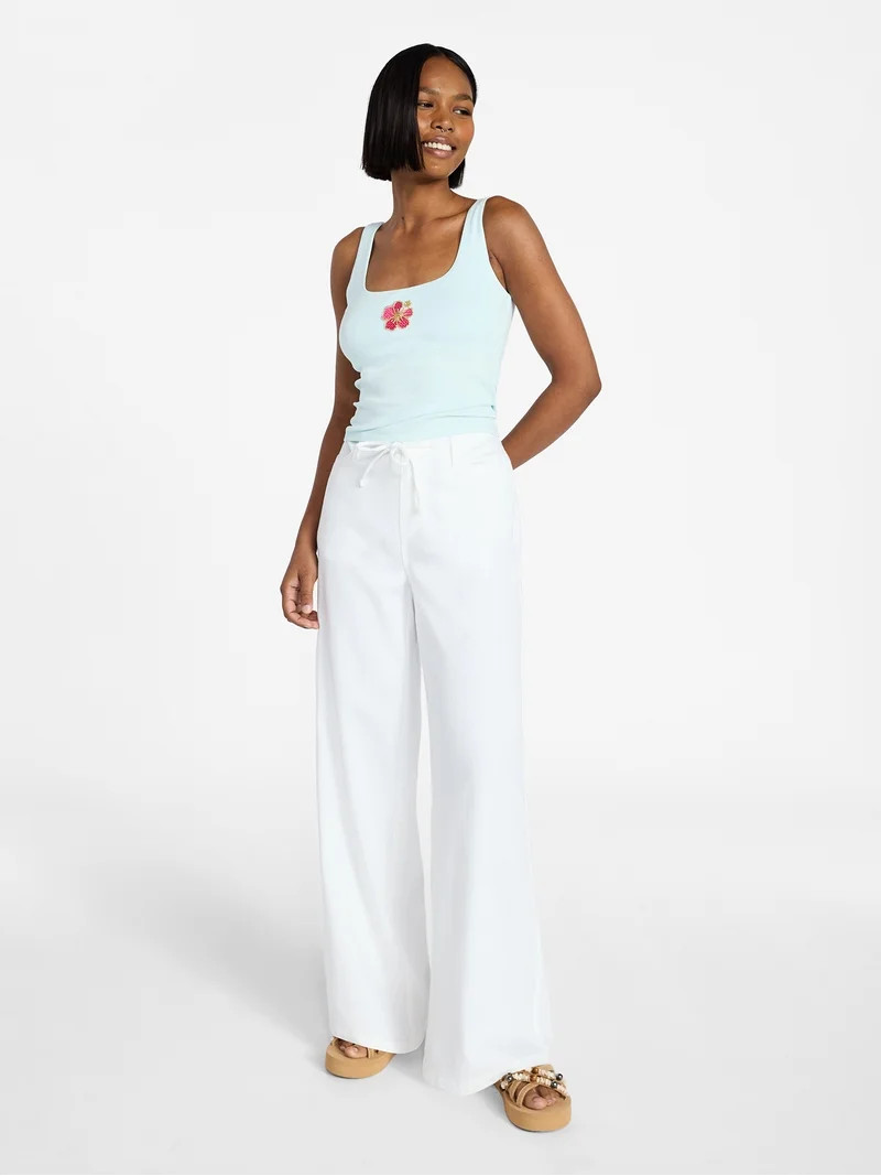 No Boundaries Mini Waist Wide Leg, Women's | Walmart (US)