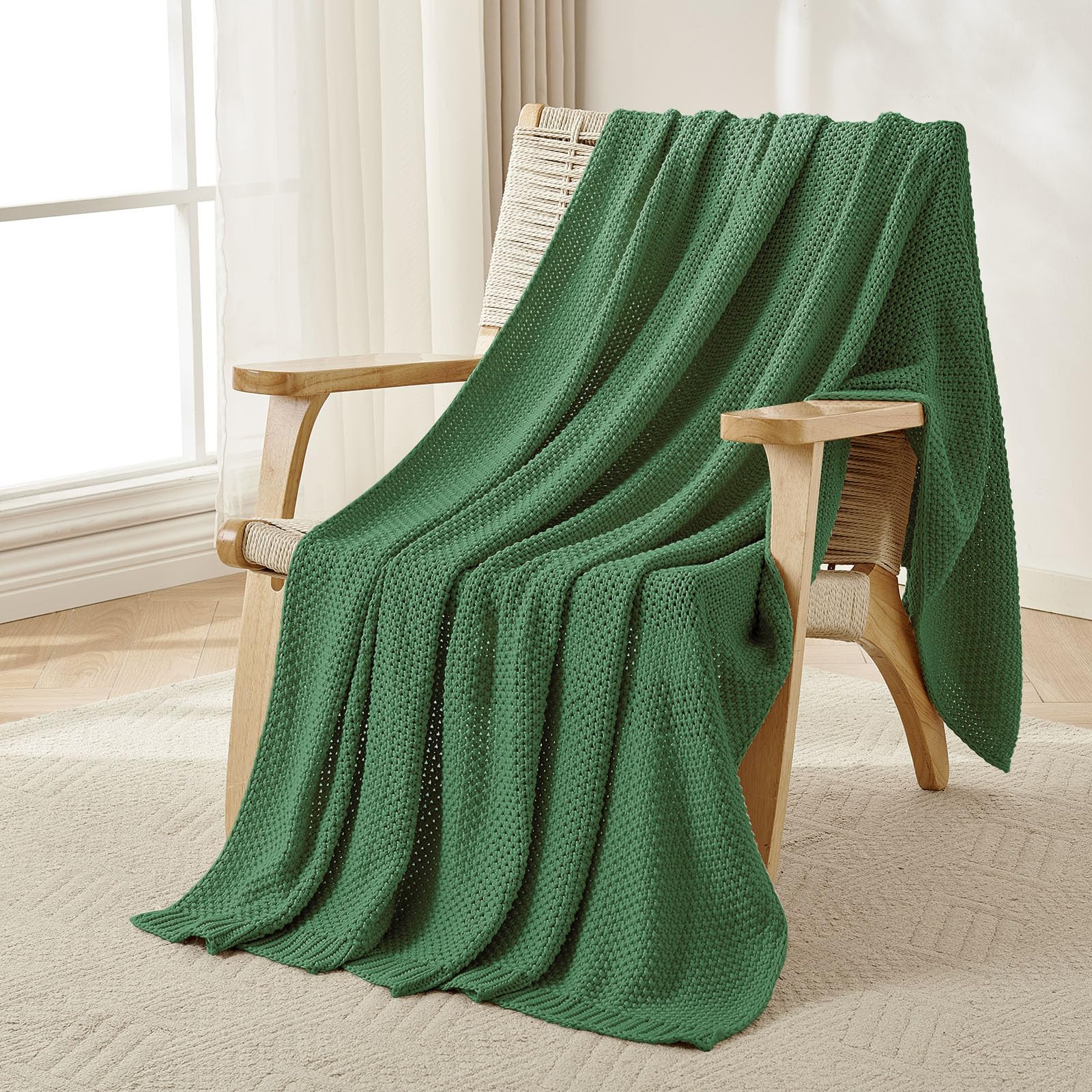 Joydeco Chunky Cable Knit Throw Blanket, Lightweight 100% Cotton Soft Cozy Throw Twin Blanket for... | Amazon (US)