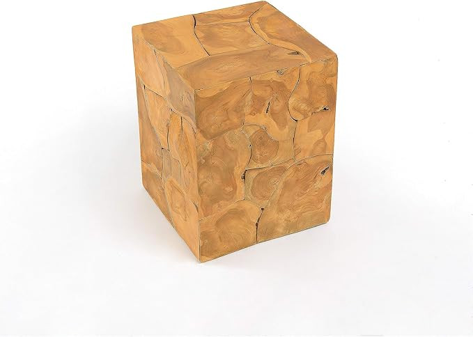 Best Home Fashion Puzzle Teak Stool - Natural - 13” L x 13” W x 18” H | Amazon (US)