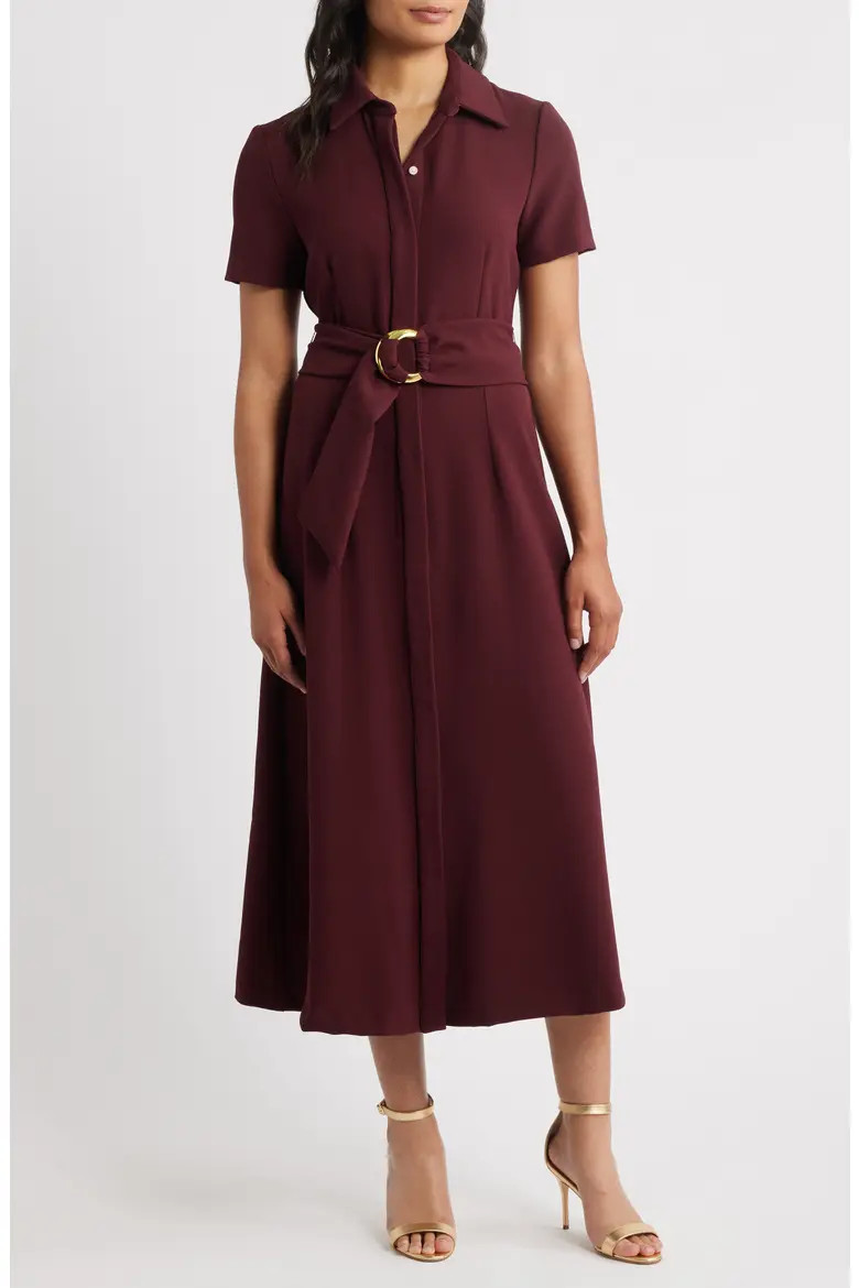 Belted Midi Shirtdress (Women) | Nordstrom | Nordstrom