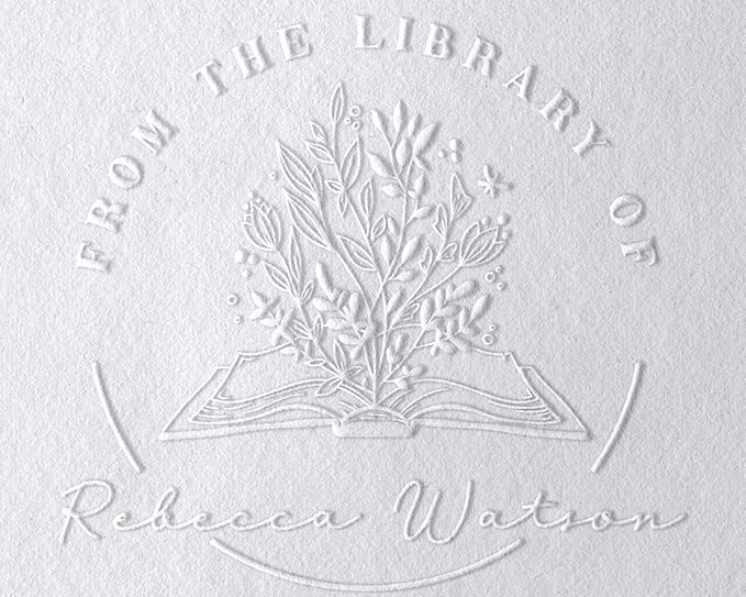 from The Library of | Ex Libris | Floral Book Stamp | Personalized Teacher Stamp | Custom Library... | Amazon (US)