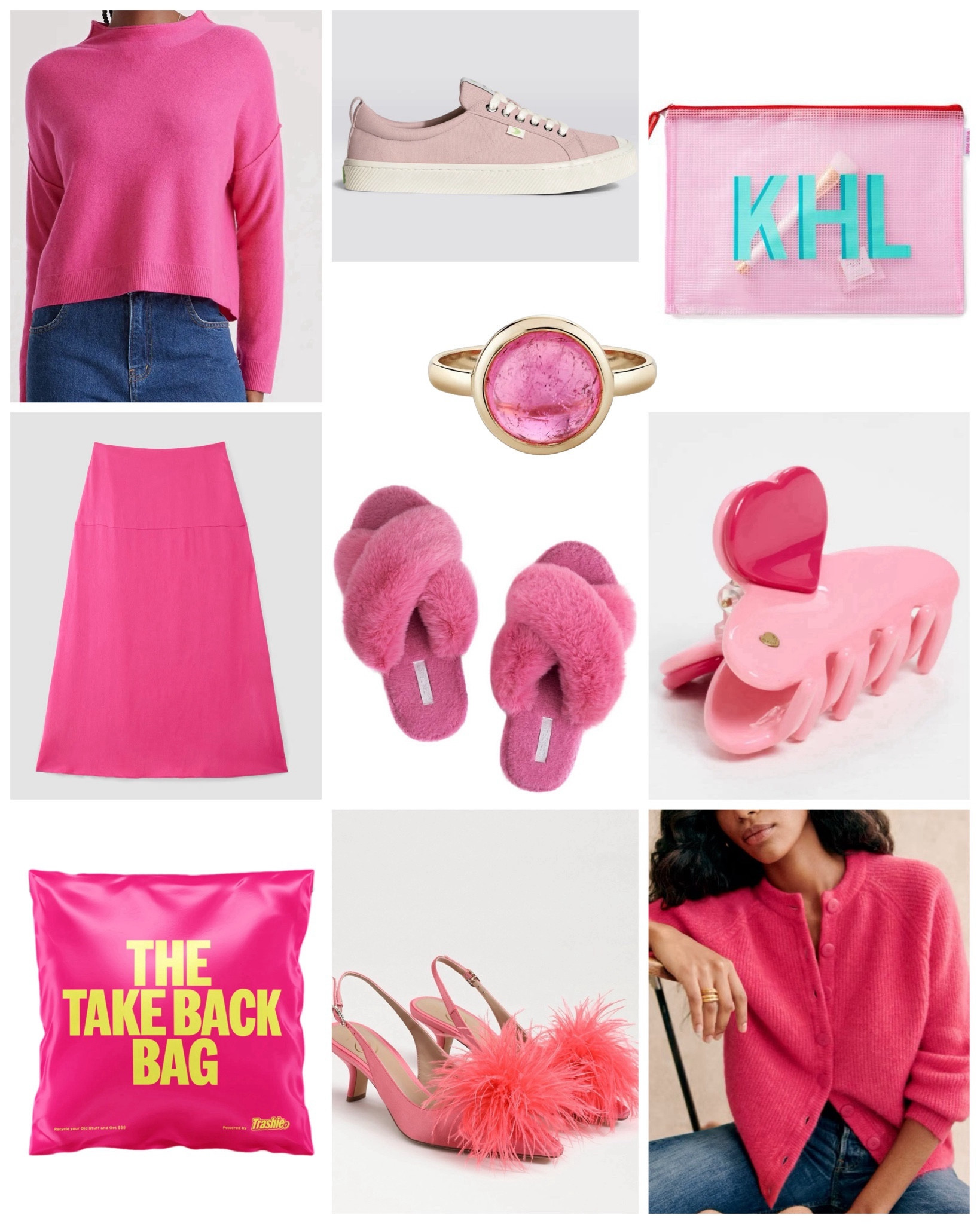 Lucky Zodiac Colors for 2024: Libra 💕 I’m not a Libra but I am loving all things pink right now! Bubblegum is my current favorite shade… how pretty is this pink cabochon ring?! I have & love these pink feather heels & these slippers would make a cute & affordable Valentine’s Day gift! Also, the pink Take Back Bag! Put all of your unwanted/old clothes in there & send it to For Days to be recycled responsibly! #LTKsustainable 

#LTKshoecrush #LTKfindsunder100 #LTKstyletip