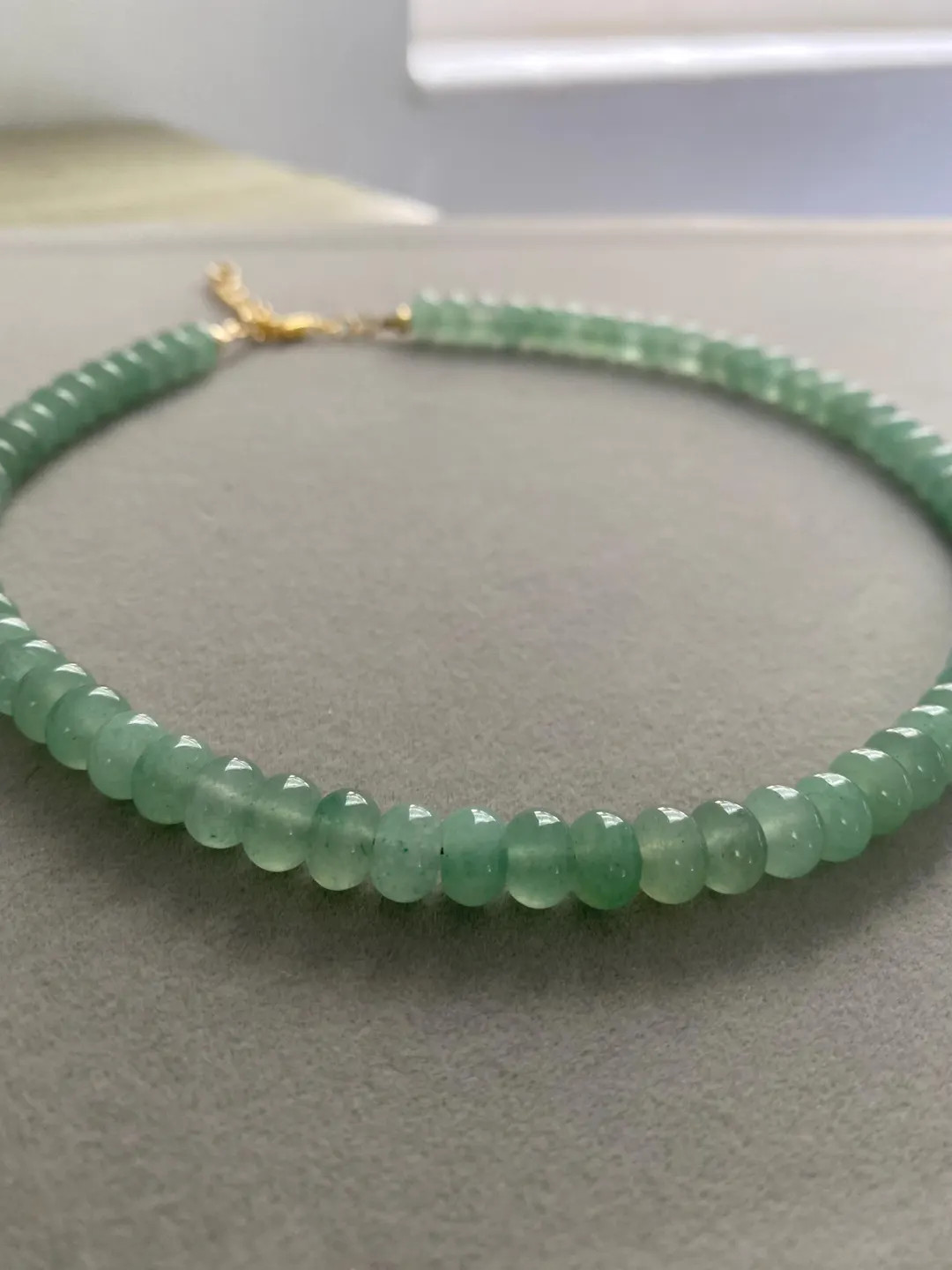 Adjustable Green Aventurine Beaded Necklace | Light Green Beaded Necklace | Green Gemstone Neckla... | Etsy (US)
