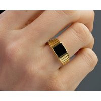 Black Onyx Signet Ring, Sterling Silver Ring For Men, Stone Unique Vintage Chunky For Men, 925 Silve | Etsy (US)