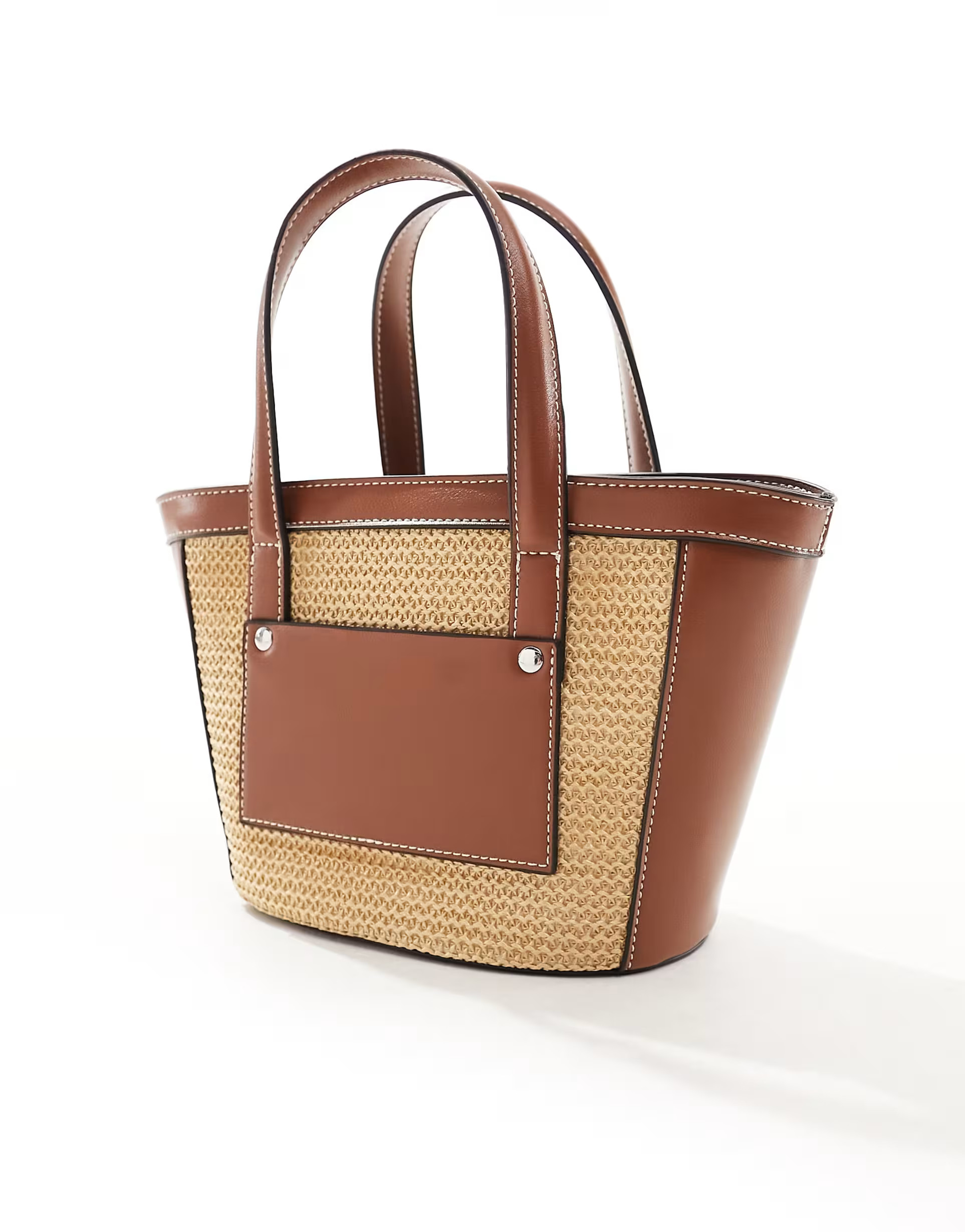 ASOS DESIGN straw tote with detachable crossbody strap in tan | ASOS (Global)